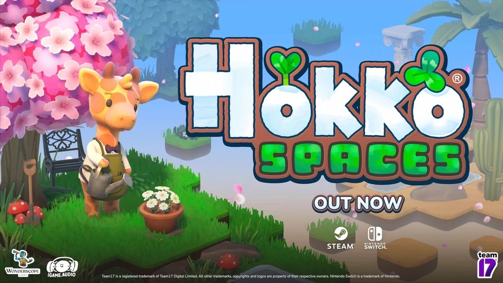 《哈克小天地》登陆 Steam:300 种装饰搭治愈微景观,首发 26.99 元插图 哈克小天地官方发售宣传图:长颈鹿居民在樱花树下浇花,现已登陆 Steam 与 Switch